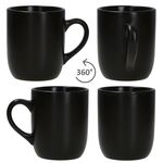 6er Set Panther Kaffeebecher mit Henkel 340ml matt schwarz aus Steingut – AS.MG.F.01896_Bild_4