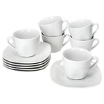 6er Set LOTTA Kaffeetassen 170ml mit Untertassen weiß Porzellan_Bild_2
