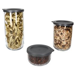 04-814446-Ritzenhoff-und-Breker-Boho-Vorratsdosen-3tlg-aus-Glas-Nudeln-und-Co.jpg 3tlg Set BOHO Vorratsdosen Anthrazit aus Glas & Kunststoff _Bild_4