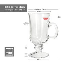 06-825039-Royal-Leerdam-For-Coffee-Lovers-Kaffeeglaeser-Bemassung.jpg 4er Set IRISH COFFEE Gläser mit Füße & Henkel - 825039_Bild_5