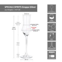 06-260700-Specials-Spirits-Grappa-Glaeser-9cl-Bemassung.jpg 6er Set SPECIALS SPIRITS Grappa-Gläser - 260700_Bild_5