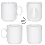 12er Set EVENT stapelbare Kaffeebecher weiß Porzellan 250 ml_Bild_4