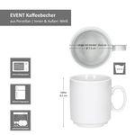 12er Set EVENT stapelbare Kaffeebecher weiß Porzellan 250 ml_Bild_6