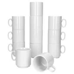 02-MamboCat-Event-Kaffeebecher-12er-Set.jpg 12er Set EVENT stapelbare Kaffeebecher weiß Porzellan 250 ml_Bild_2