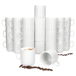 01-MamboCat-Event-Kaffeebecher-24er-Set-Deko.jpg 24er Set EVENT stapelbare Kaffeebecher weiß Porzellan 250 ml_Bild_1