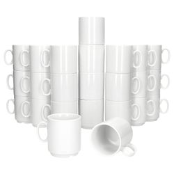 02-MamboCat-Event-Kaffeebecher-24er-Set.jpg 24er Set EVENT stapelbare Kaffeebecher weiß Porzellan 250 ml_Bild_2