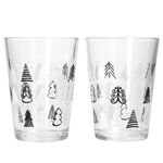 2er Set TREE GREY Weihnachtsbaum Weihnachtsgläser mit schwarzen & weißen Tannenbäumen – 817348_Bild_1