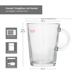 06-677348-Ritzenhoff-und-Breker-Coredo-Glaeser-mit-Henkel-Bemassung.jpg 12er Set COREDO klare Trinkgläser mit Henkel – 677348_Bild_4