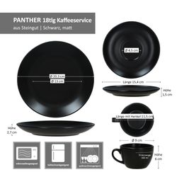 06-MamboCat-Panther-18tlg-Kaffeeservice-Bemassung.jpg 18tlg Kaffeeservice Panther matt schwarz für 6 Personen aus Steingut - 161949 + 161951 + 161952_Bild_5
