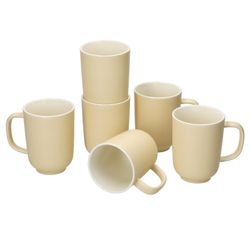 02-403541-Ritzenhoff-und-Breker-Jasper-Kaffeebecher-6er-Set.jpg 6er Set Jasper Vanille Kaffeebecher aus Steingut - 403541_Bild_2