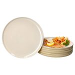 6er Set Jasper Vanille Speiseteller aus Steingut - 403589_Bild_1