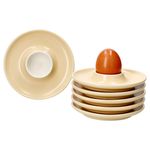 6er Set Jasper Vanille Eierbecher mit Ablage aus Steingut - 406924_Bild_1