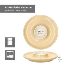 06-406924-Ritzenhoff-und-Breker-Jasper-Eierbecher-Moodpicture.jpg 6er Set Jasper Vanille Eierbecher mit Ablage aus Steingut - 406924_Bild_5