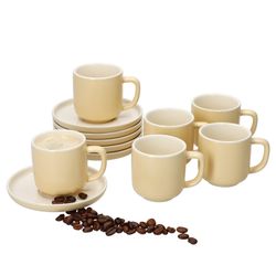 01-410808-410815-Ritzenhoff-und-Breker-Jasper-Espressotassen-mit-Untertasse-6er-Set-Deko.jpg 6er Set Jasper Vanille Espressotasse mit Untertasse aus Steingut - 6x 410808 + 6x 410815_Bild_1