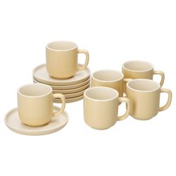 02-410808-410815-Ritzenhoff-und-Breker-Jasper-Espressotassen-mit-Untertasse-6er-Set.jpg 6er Set Jasper Vanille Espressotasse mit Untertasse aus Steingut - 6x 410808 + 6x 410815_Bild_2