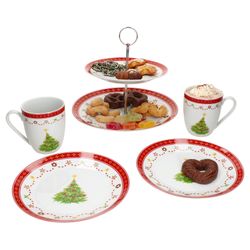 01-MamboCat-Weihnachtstraum-5tlg-Etageren-Set-Deko.jpg 5tlg Etageren Set Weihnachtstraum für 2 Personen aus Porzellan - 1x 161875 2x 161872 + 2x 161883_Bild_1