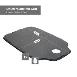 06-315301-Ritzenhoff-und-Breker-Scivaro-Schieferplatte-23x35cm-Bemassung.jpg BENTO Sushi Schieferplatten Set für 2 Personen - 1x 315301 & 1x 53319_Bild_6