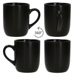 04-MamboCat-Panther-Kaffeebecher-360-Grad-Ansicht.jpg 12tlg Frühstücksset Panther matt schwarz für 6 Personen aus Steingut - 161949 + 161950_Bild_4