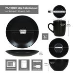 18tlg Frühstücksset Panther matt schwarz für 6 Personen aus Steingut - 161949 + 161950 + 161953_Bild_7