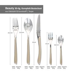 05-805567-805550-805543-805536-805529-Ritzenhoff-und-Breker-Beauty-Besteck-taupe-30tlg-Bemassung.jpg 6x 805550 & 6x 805567_Bild_4