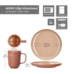 05-414509-414448-Ritzenhoff-und-Breker-Jasper-Puder-12tlg-Fruehstueckset-Bemassung.jpg 12tlg Frühstücksset Jasper Puder für 6 Personen aus Steingut - 6x 414448 + 6x 414509_Bild_6