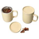 2er Set Jasper Vanille Teebecher mit Deckel & Sieb aus Steingut - 406917_Bild_1