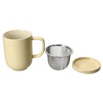2er Set Jasper Vanille Teebecher mit Deckel & Sieb aus Steingut - 406917_Bild_4