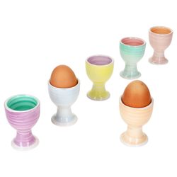 01-24326244-HIT-Pastello-Eierbecher-6er-Set-Deko-normal.jpg 6er Set Eierbecher PASTELLO bunt für 6 Personen aus Steingut - 24326244_Bild_1