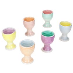 02-24326244-HIT-Pastello-Eierbecher-6er-Set.jpg 6er Set Eierbecher PASTELLO bunt für 6 Personen aus Steingut - 24326244_Bild_2