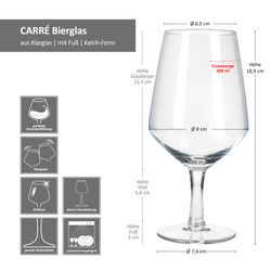 06-011265-Royal-Leerdam-Carre-Bier-Glas-50cl-Bemassung1.jpg 6er Set CARRÉ Biergläser - 011265_Bild_6