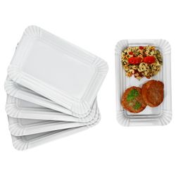 01-24302119-HIT-PUR-Pappteller-aus-Porzellan-Cake-Schale-25x16-3x2-5cm-6er-Set-Dekojpg.jpg 6er Set PUR Pappteller groß rechteckig aus Porzellan weiß - 24302119_Bild_1