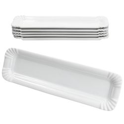 02-24302112-HIT-PUR-Pappteller-aus-Porzellan-Snack-Schale-26x8x2cm-6er-Set.jpg 6er Set PUR Pappteller groß länglich aus Porzellan weiß - 24302112_Bild_2