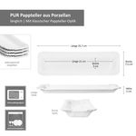 24er Set PUR Pappteller groß länglich aus Porzellan weiß - 24302112_Bild_6