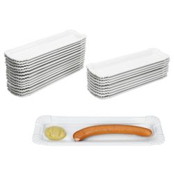 01-24302112-HIT-PUR-Pappteller-aus-Porzellan-Snack-Schale-26x8x2cm-24er-Set-Deko-METRO.jpg 24er Set PUR Pappteller groß länglich aus Porzellan weiß - 24302112_Bild_1