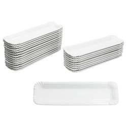 02-24302112-HIT-PUR-Pappteller-aus-Porzellan-Snack-Schale-26x8x2cm-24er-Set-METRO.jpg 24er Set PUR Pappteller groß länglich aus Porzellan weiß - 24302112_Bild_2