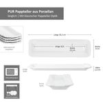 6er Set PUR Pappteller klein länglich aus Porzellan weiß - 24302111_Bild_6