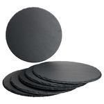 6er Set Schieferplatte rund 30cm Schwarz - 23464626_Bild_2