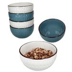6er Set ROME Weiß & Blau Müslischalen für 6 Personen aus Steingut - 3x 24323286 & 3x 24323262_Bild_1