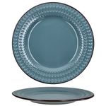 6er Set ROME Weiß & Blau Speiseteller für 6 Personen aus Steingut - 3x 24323274 & 3x 24323250_Bild_4