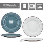 6er Set ROME Weiß & Blau Speiseteller für 6 Personen aus Steingut - 3x 24323274 & 3x 24323250_Bild_6