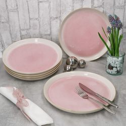 05-162833-MamboCat-Reactive-Glaze-Speiseteller-Ambientebild-02.jpg 6er Set REACTIVE GLAZE PARIS Speiseteller Creme & Pink aus Steingut_Bild_5