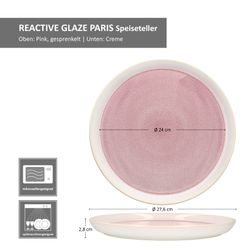 06-162833-MamboCat-Reactive-Glaze-Paris-Speiseteller-Bemassung1.jpg 6er Set REACTIVE GLAZE PARIS Speiseteller Creme & Pink aus Steingut_Bild_6