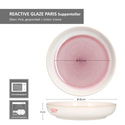 06-162834-MamboCat-Reactive-Glaze-Suppenteller-Bemassung1.jpg 6er Set REACTIVE GLAZE PARIS Suppenteller Creme & Pink aus Steingut_Bild_6