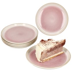 01-162835-MamboCat-Reactive-Glaze-Paris-Kuchenteller-6er-Set-Deko.jpg 6er Set REACTIVE GLAZE PARIS Kuchenteller Creme & Pink aus Steingut_Bild_1
