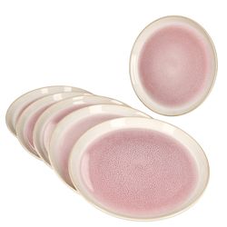 02-162835-MamboCat-Reactive-Glaze-Paris-Kuchenteller-6er-Set.jpg 6er Set REACTIVE GLAZE PARIS Kuchenteller Creme & Pink aus Steingut_Bild_2