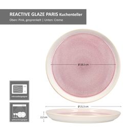 06-162835-MamboCat-Reactive-Glaze-Paris-Kuchenteller-Bemassung1.jpg 6er Set REACTIVE GLAZE PARIS Kuchenteller Creme & Pink aus Steingut_Bild_6