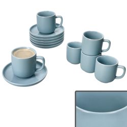 01-414141-414158-Ritzenhoff-und-Breker-Jasper-Graublau-Espressotasse-Untertasse-6er-Set-Deko.jpg 6er Set Jasper Graublau Espressotassen mit Untertassen aus Steingut - 6x 414141 & 6x 414158_Bild_1