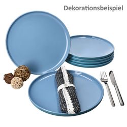05-414363-Ritzenhoff-und-Breker-Jasper-Ozeanblau-Speiseteller-25-2cm-6er-Dekobeispiel.jpg 6er Set Jasper Ozeanblau Speiseteller aus Steingut - 414363_Bild_5