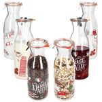 6er Set Palermo Karaffe 1 Liter + Weck-Glasdeckel + Einkochring + Klammern - 806076_Bild_1
