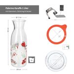 6er Set Palermo Karaffe 1 Liter + Weck-Glasdeckel + Einkochring + Klammern - 806076_Bild_6